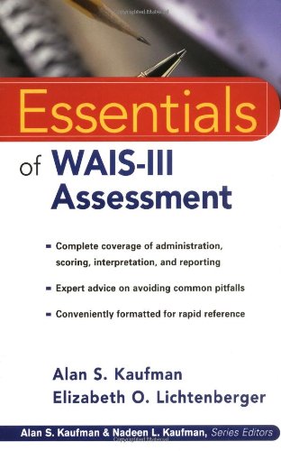 Essentials of WAIS–III Assessment