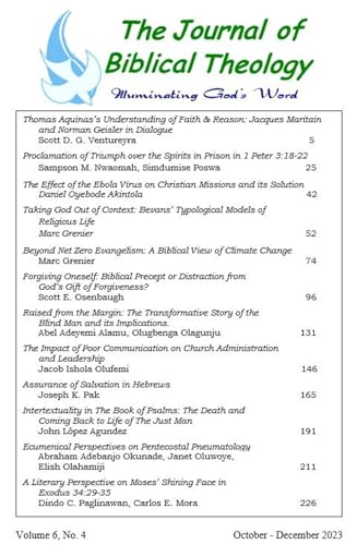 Journal of Biblical Theology, Volume 6, Number 4: October